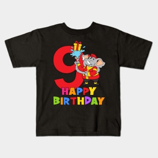 9th Birthday Party 9 Year Old Nine Years Kids T-Shirt